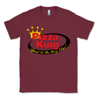 Burgundy Pizza King Cowboy Classic Tee - linhVisuals