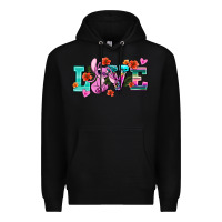 Black love stitch Premium Hoodie - AdoDesignShop