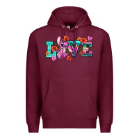 Burgundy love stitch Premium Hoodie - AdoDesignShop