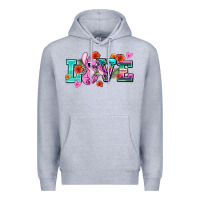 Heather Grey love stitch Premium Hoodie - AdoDesignShop