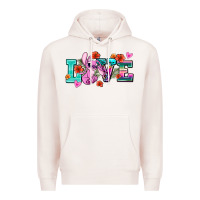 Pale Pink love stitch Premium Hoodie - AdoDesignShop