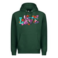 Sports Green love stitch Premium Hoodie - AdoDesignShop