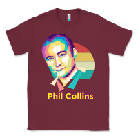 Burgundy wpap phil collins rock Classic Tee - linhVisuals