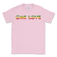 Bubblegum Pink one love rasta reggae music rastafarian lover jamaica peace t shirt Classic Tee - linhVisuals
