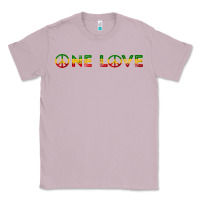 Lilac one love rasta reggae music rastafarian lover jamaica peace t shirt Classic Tee - linhVisuals