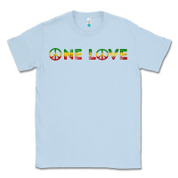 Dusty Blue one love rasta reggae music rastafarian lover jamaica peace t shirt Classic Tee - linhVisuals