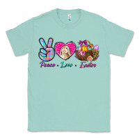 Seafoam Peace Love Easter Classic Tee - BundleAndBundleShop