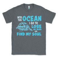 Charcoal Heather into the ocean i go to find my soul Classic Tee - linhVisuals