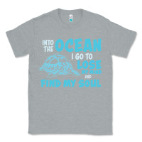 Heather Grey into the ocean i go to find my soul Classic Tee - linhVisuals