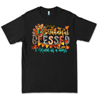 Black Thankful Blessed Kind Of Mess Premium Tee - CowhideDigitalArt