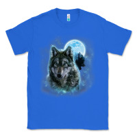 True Royal t shirt, grey wolf hunting ground, icy moon, forest, galaxy Classic Tee - linhVisuals