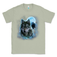 Matcha t shirt, grey wolf hunting ground, icy moon, forest, galaxy Classic Tee - linhVisuals