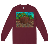 Burgundy custom cactus and sunflowers leopard turquoise Long Sleeve Tee - Artiststas