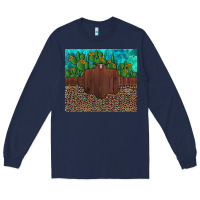 Navy custom cactus and sunflowers leopard turquoise Long Sleeve Tee - Artiststas