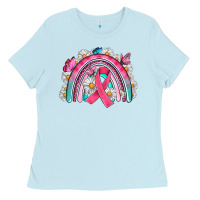 Baby Blue Breast Cancer Rainbow Ladies Tee - Artiststas