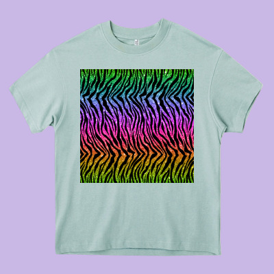 Tiger Glitter Seamless Pattern Heavy Core Tee Designed By Bundleandbundleshop
