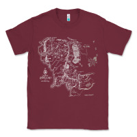 Burgundy middle earth map [tb] Classic Tee - linhVisuals