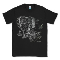 Black middle earth map [tb] Classic Tee - linhVisuals