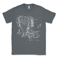Charcoal Heather middle earth map [tb] Classic Tee - linhVisuals