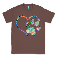 Chestnut dog paw print tie dye rainbow dog lover rescue retro 70s t shirt Classic Tee - linhVisuals
