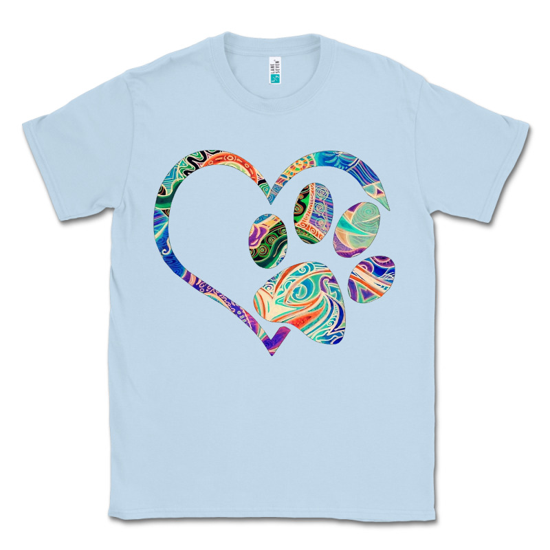 Dog Paw Print Tie Dye Rainbow Dog Lover Rescue Retro 70s T Shirt Classic Tee by linhVisuals | Teevron