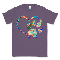 Lavender dog paw print tie dye rainbow dog lover rescue retro 70s t shirt Classic Tee - linhVisuals