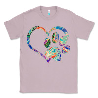 Lilac dog paw print tie dye rainbow dog lover rescue retro 70s t shirt Classic Tee - linhVisuals