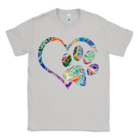 Moon Dust dog paw print tie dye rainbow dog lover rescue retro 70s t shirt Classic Tee - linhVisuals