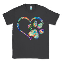 Smoke dog paw print tie dye rainbow dog lover rescue retro 70s t shirt Classic Tee - linhVisuals