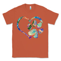 Copper dog paw print tie dye rainbow dog lover rescue retro 70s t shirt Classic Tee - linhVisuals