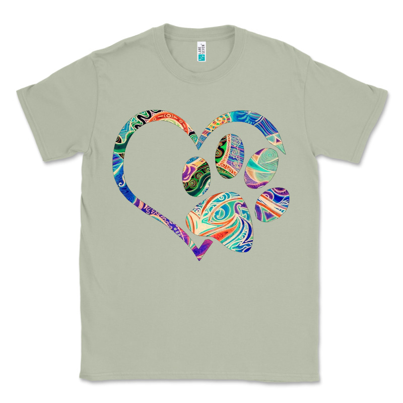 Dog Paw Print Tie Dye Rainbow Dog Lover Rescue Retro 70s T Shirt Classic Tee by linhVisuals | Teevron