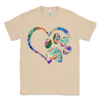 Mushroom dog paw print tie dye rainbow dog lover rescue retro 70s t shirt Classic Tee - linhVisuals
