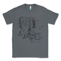 Charcoal Heather middle earth map [tw] Classic Tee - linhVisuals