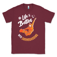 Burgundy snowboard t  shirt snowboarding i snowboarder i winter sports t  shirt Classic Tee - linhVisuals