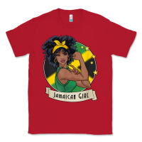 Red jamaican black woman t shirt jamaica afro girl pride Classic Tee - linhVisuals