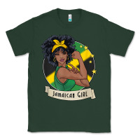 Sports Green jamaican black woman t shirt jamaica afro girl pride Classic Tee - linhVisuals