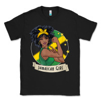 Black jamaican black woman t shirt jamaica afro girl pride Classic Tee - linhVisuals
