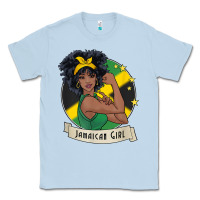 Dusty Blue jamaican black woman t shirt jamaica afro girl pride Classic Tee - linhVisuals