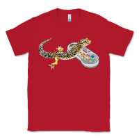 Red leopard gecko playing video game lizard & reptiles gamers t shirt Classic Tee - linhVisuals