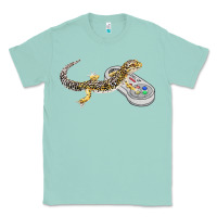 Seafoam leopard gecko playing video game lizard & reptiles gamers t shirt Classic Tee - linhVisuals
