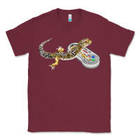 Burgundy leopard gecko playing video game lizard & reptiles gamers t shirt Classic Tee - linhVisuals