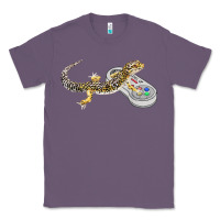 Lavender leopard gecko playing video game lizard & reptiles gamers t shirt Classic Tee - linhVisuals