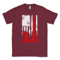 Burgundy oilfield shirt   us flag oil rig shirt Classic Tee - linhVisuals