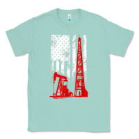 Seafoam oilfield shirt   us flag oil rig shirt Classic Tee - linhVisuals