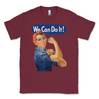 Burgundy rosie the riveter shirt we can do it feminist retro t shirt Classic Tee - linhVisuals