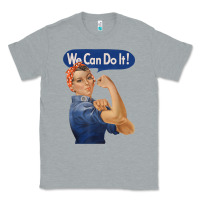 Heather Grey rosie the riveter shirt we can do it feminist retro t shirt Classic Tee - linhVisuals