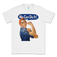 White rosie the riveter shirt we can do it feminist retro t shirt Classic Tee - linhVisuals