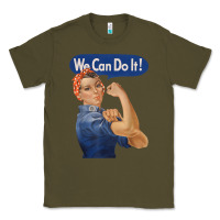 Army Green rosie the riveter shirt we can do it feminist retro t shirt Classic Tee - linhVisuals