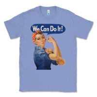 Colony Blue rosie the riveter shirt we can do it feminist retro t shirt Classic Tee - linhVisuals