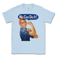 Dusty Blue rosie the riveter shirt we can do it feminist retro t shirt Classic Tee - linhVisuals